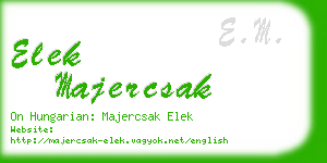 elek majercsak business card